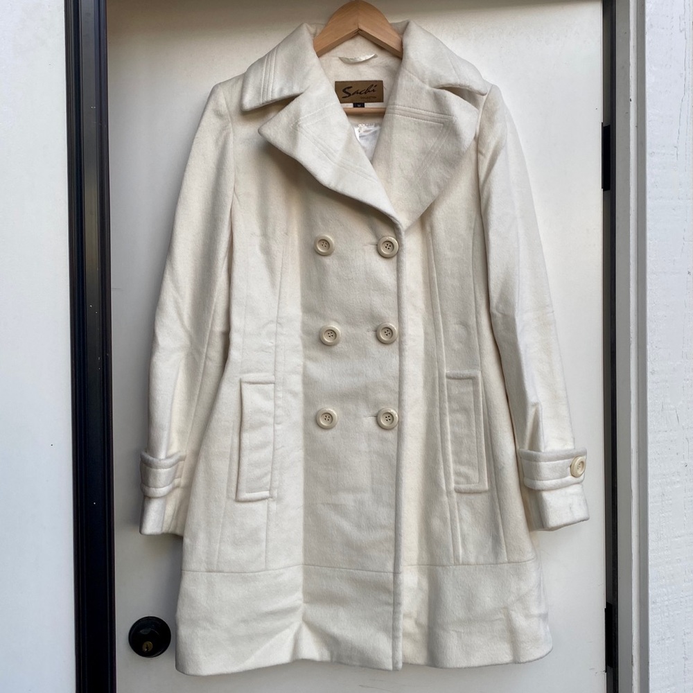 NWOT - Sachi Ivory  Wool & Angora Coat - so soft and never worn!